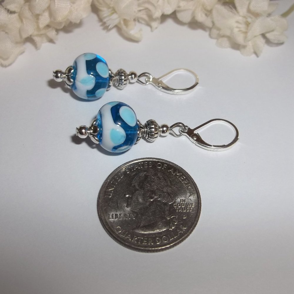 Blue Earring, Earrings, Blue Jewelry, Blue Dangle Earring, Earring, Earring 7667 - Picture 5 of 8